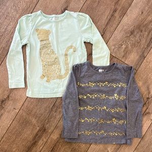 2-Set Girl Shirts Size Small 5/6 Long Sleeve Crazy-8